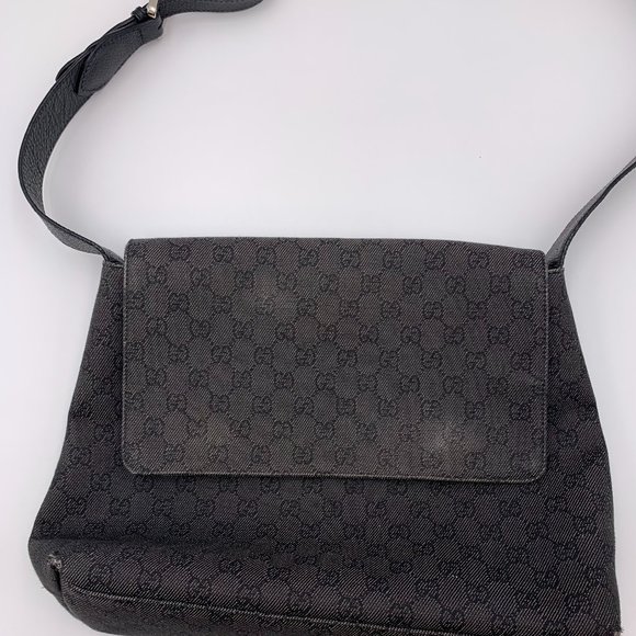 Gucci | Bags | Gucci Gg Black Flap Messenger Bag | Poshmark